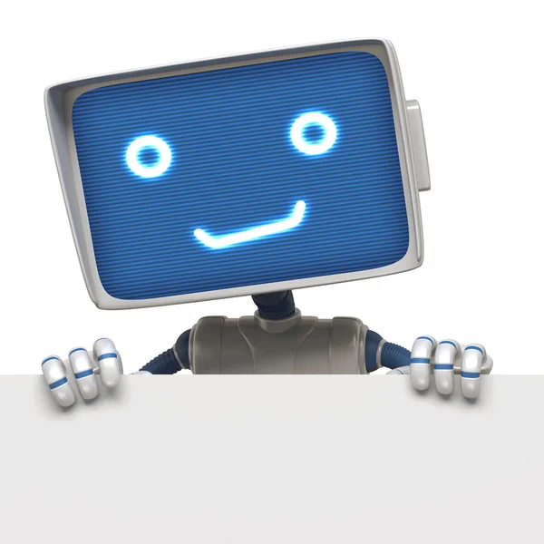 Robot lege banner — Stockfoto