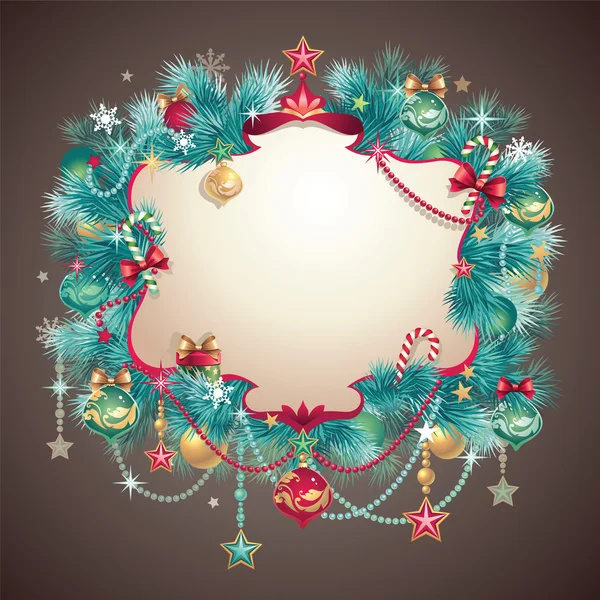 ビンテージ クリスマス カードのバナー — ストックベクタ