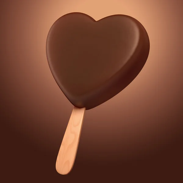 心脏的形状冰淇淋 — 图库照片