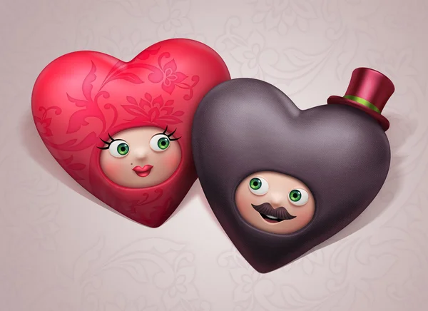 Valentine corações casal — Fotografia de Stock