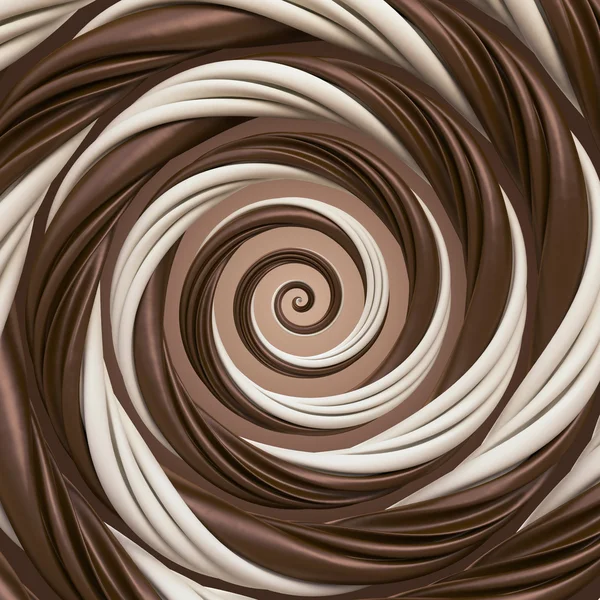 Abstrato chocolate e leite doce fundo espiral — Fotografia de Stock