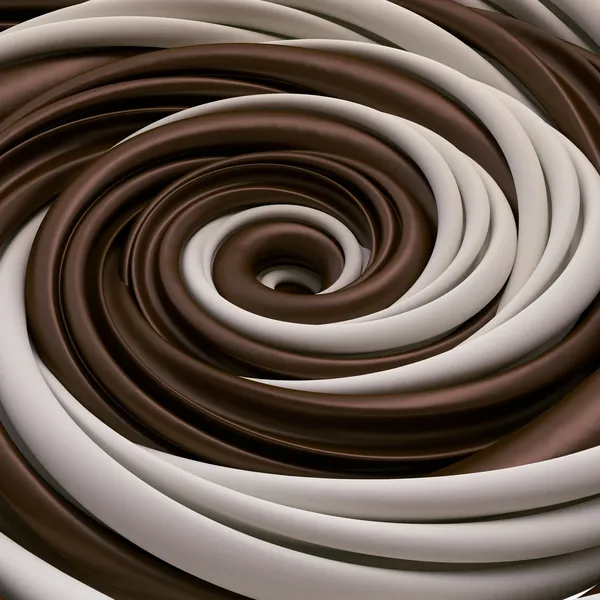 Abstract chocolate and milk candy spiral background — Stock Photo, Image