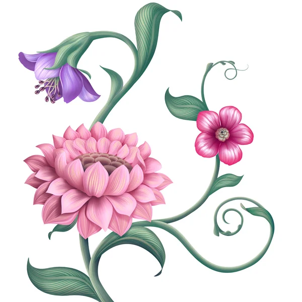 Нежный лотос и весенние цветы — стоковое фото