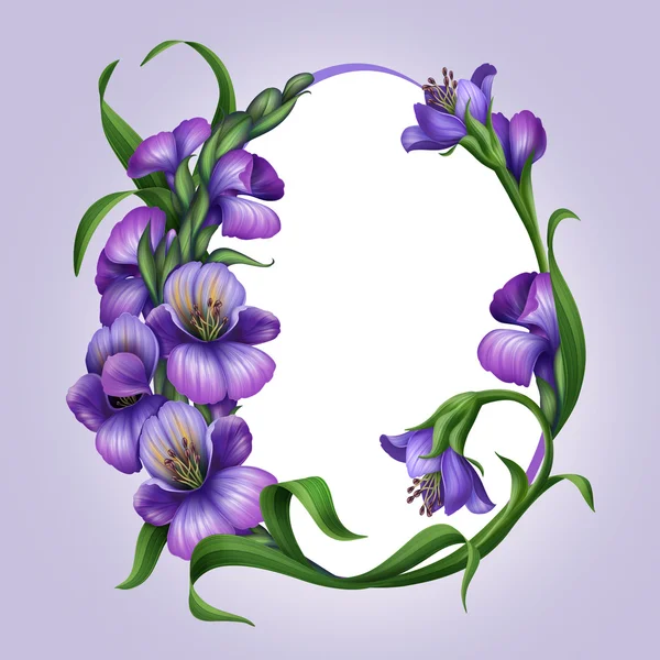 Lilac spring flowers frame template — Stock Photo, Image