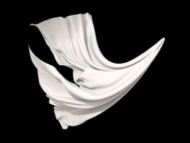 white fabric on black background clipart