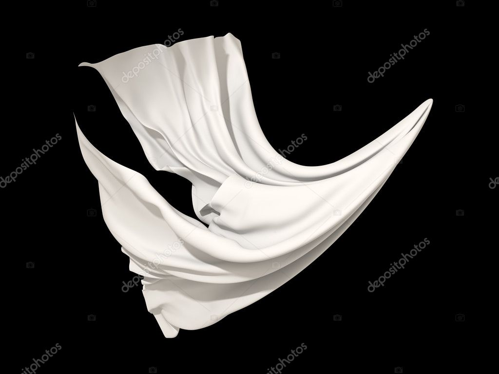 white fabric on black background