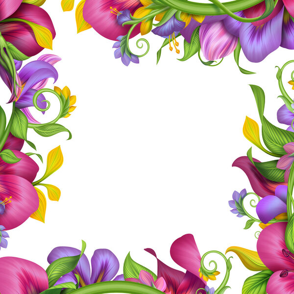 tropical flower frame