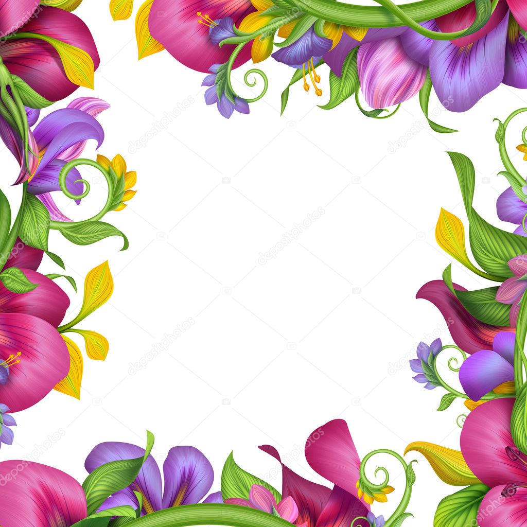 Tropical Flower Border Frame