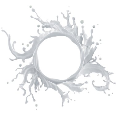 yuvarlak süt splash