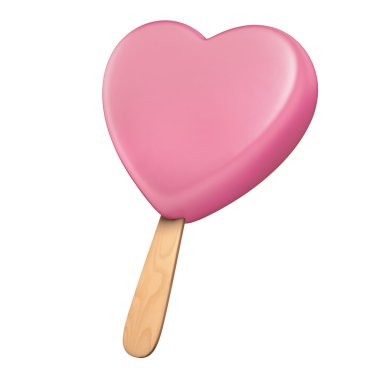 Pembe Kalp dondurma şeker