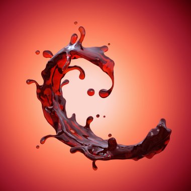 Kırmızı sıvı sıçrama