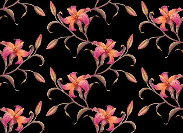 Kwiat tropikalny tło wzór — Zdjęcie stockowe