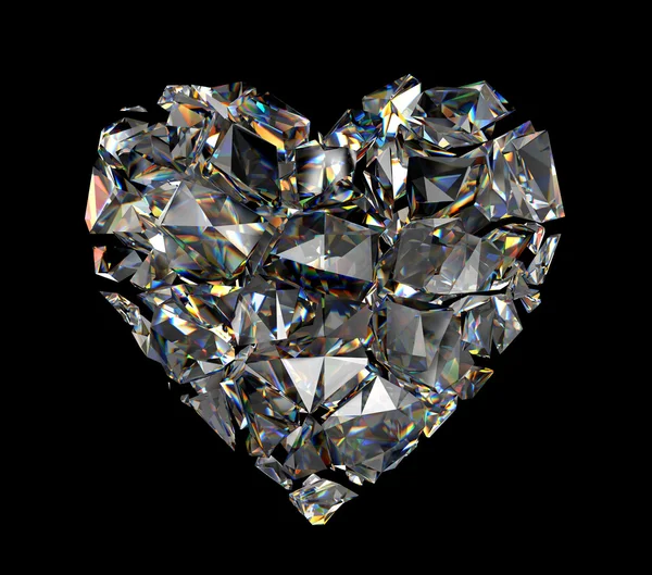 Gebroken briljante crystal hart — Stockfoto