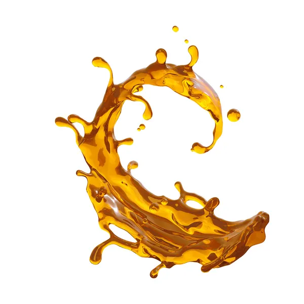 3d yellow liquid splash — Stock Photo, Image