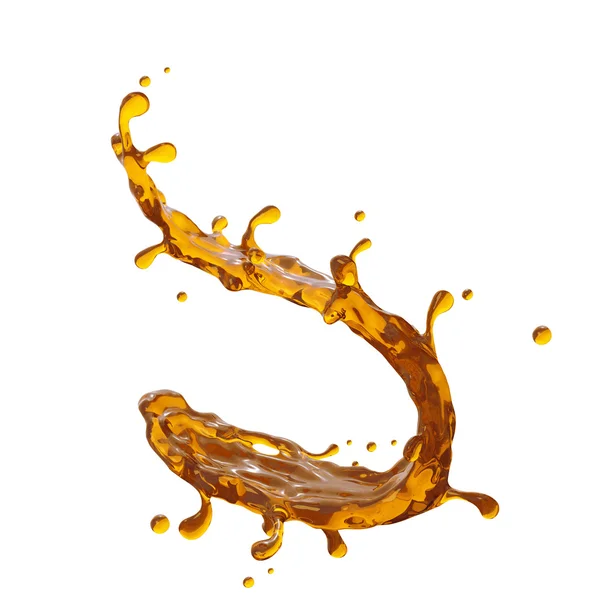 3d yellow liquid splash — Stock Photo, Image