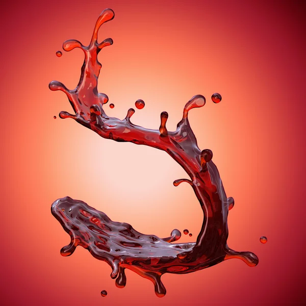 赤い液体のしぶき — ストック写真