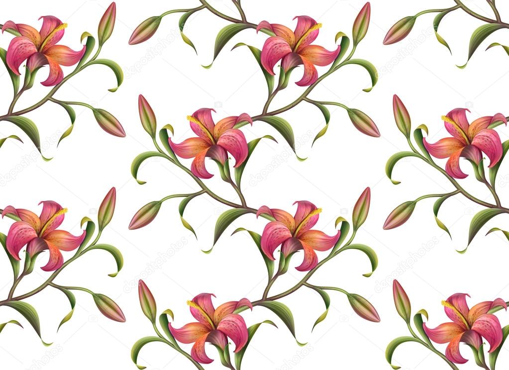 Tropical flower pattern background