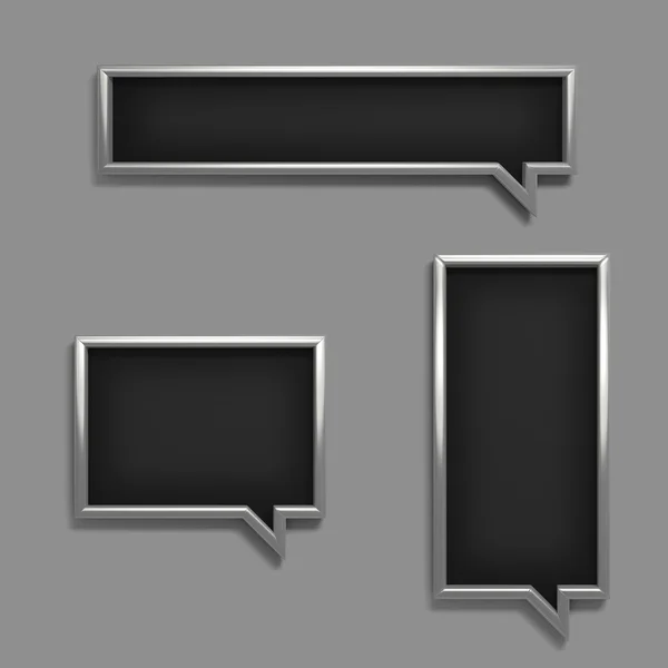 Set of blank 3d chalkboard balloons in metal frame — Stock Photo, Image