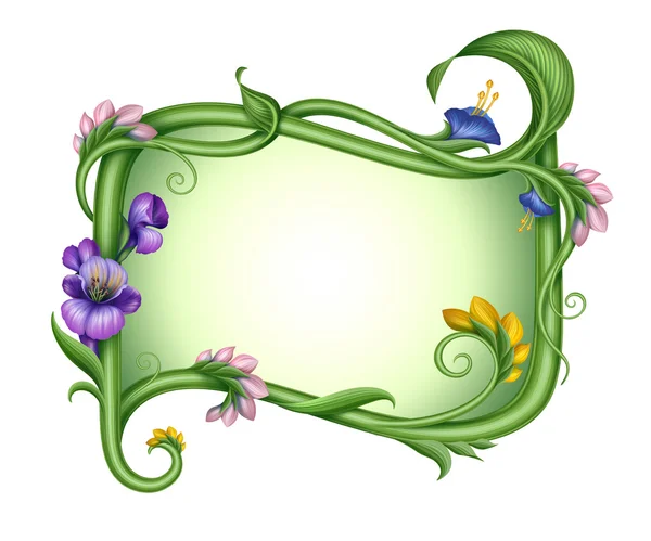 Exotic rectangle spring flower frame. — Stock Photo, Image