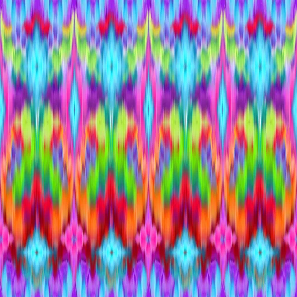 Multicolor intricate ikat ethnic seamless pattern — Stock Photo, Image