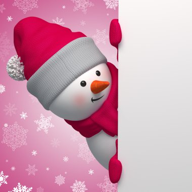 boş christmas banner holding 3d kardan adam