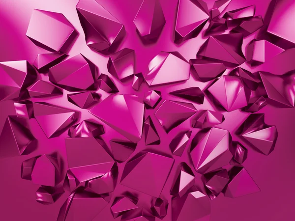 3D abstract magenta roze crystal achtergrond — Stockfoto