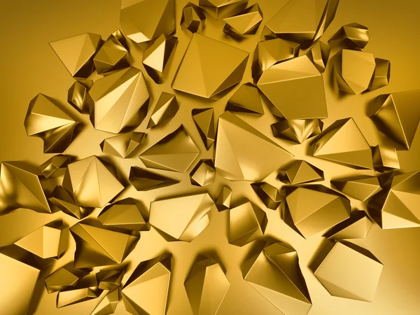 3d 抽象黄金水晶背景 — 图库照片