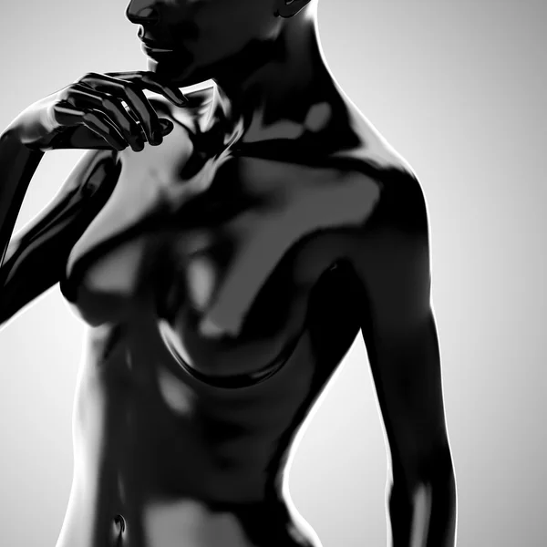 3D svart kvinna kropp modell — Stockfoto