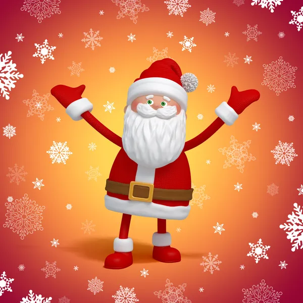 3d Santa Claus salutation — Stock Photo, Image