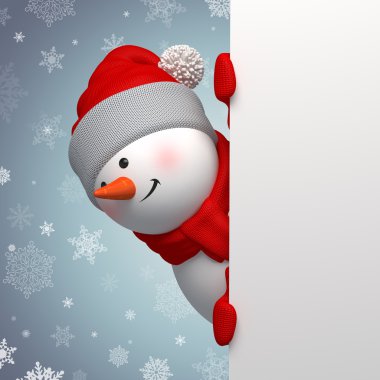 Kardan adamla Noel tebrik kartı.
