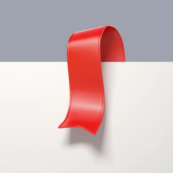 Red ribbon bookmark — Stock Photo, Image
