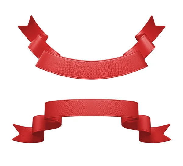 Red festive ribbon label set — Stock Photo, Image