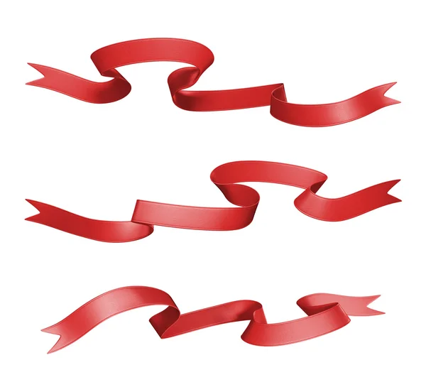 Red festive ribbons set — Stock Photo, Image
