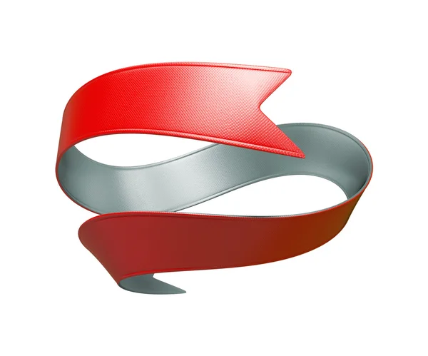 Red double sided ribbon — Stock Photo, Image