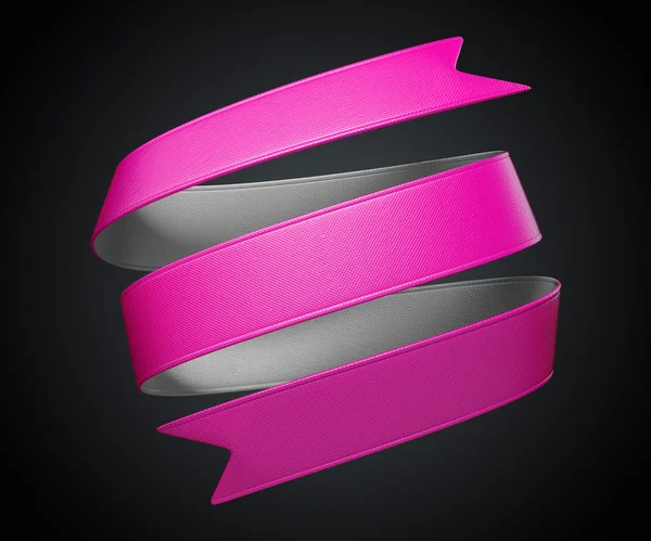 Pink cool trendy 3d ribbon label — Stock Photo, Image
