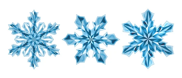 Conjunto de copos de nieve cristal —  Fotos de Stock