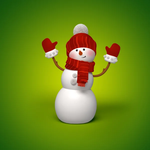 3D snowman karakter — Stockfoto