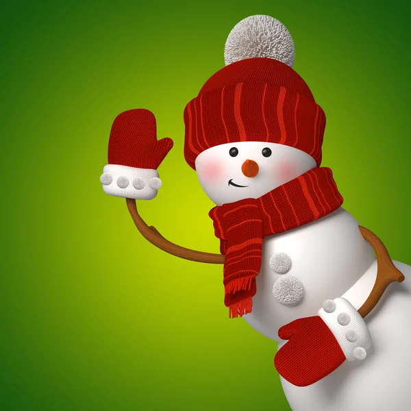 3D snowman karakter — Stockfoto