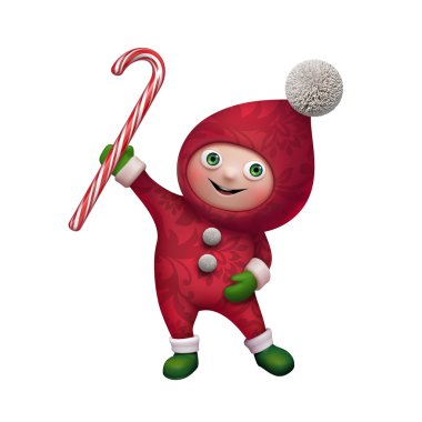 şeker kamışı holding, şirin, komik Noel elf karikatür