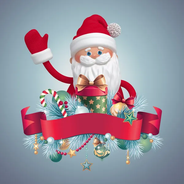3d Papai Noel faixa de fita — Fotografia de Stock