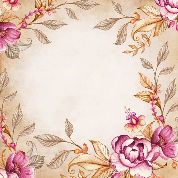 Wild flowers round frame