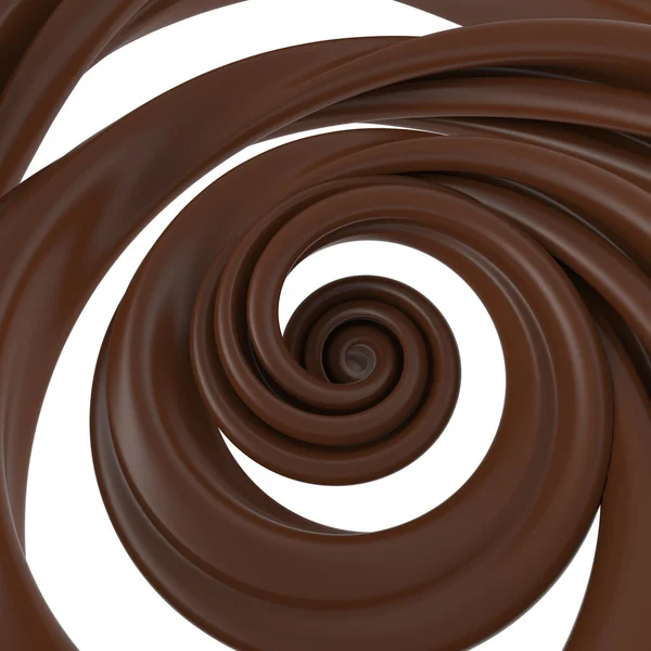 3d abstract liquid chocolate swirl — Stock Photo, Image