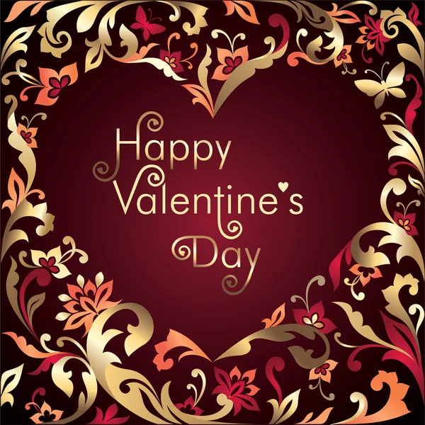 Tarjeta de San Valentín con texto de saludo —  Fotos de Stock