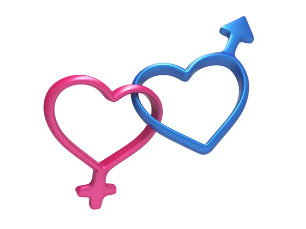 Hearts connected together — Stock Photo, Image