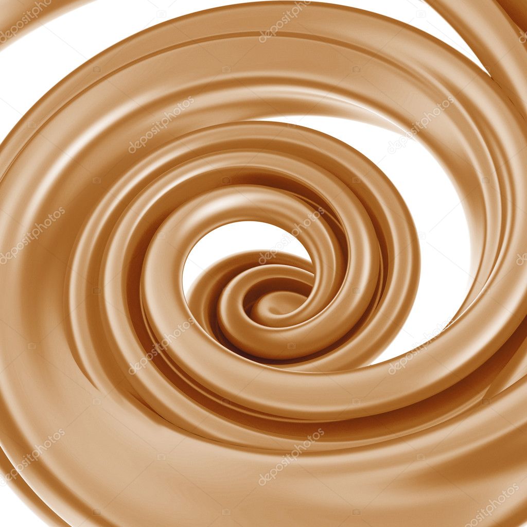 3d abstract liquid chocolate swirl