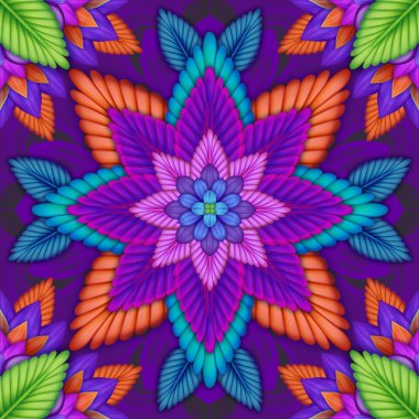 Abstract floral kaleidoscope clipart