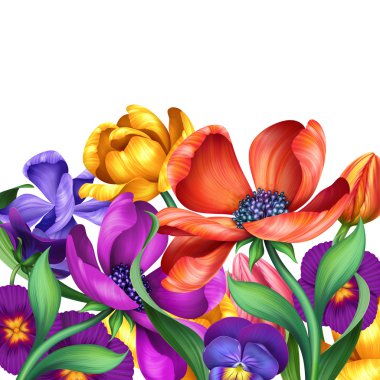 karışık renkli çiçekler