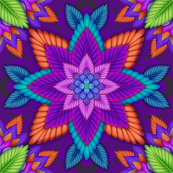 Abstract floral kaleidoscope