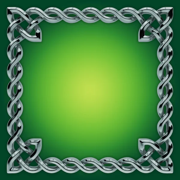 Silver Celtic frame with twisted border — Stock Photo, Image