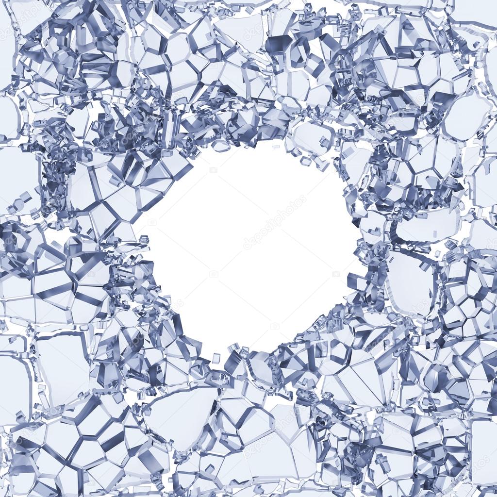 White cracked clear background with round hole